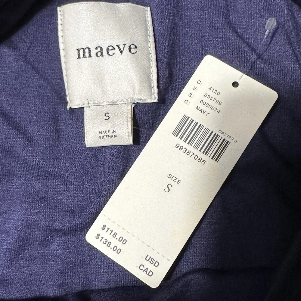 Anthropologie Maeve Ruched Yoke Column Maxi Skirt Navy Blue Small NWT Lined